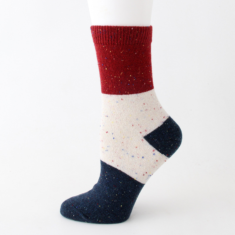 12 Pairs Spell Color Wool Socks Thick Warm Winter Socks Hot Selling Socks Bulk Wholesale